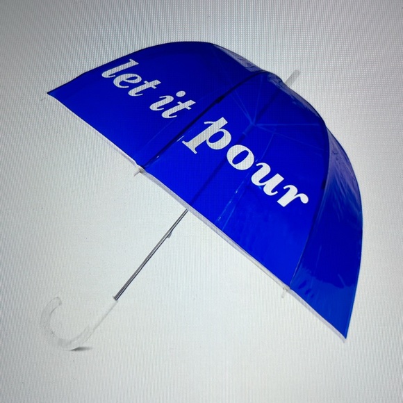 ☔️💧☔️ KATE SPADE “LET IT POUR “CLEAR UMBRELLA ☔️💧☔️ NWT ☔️💧☔️ - Picture 3 of 16